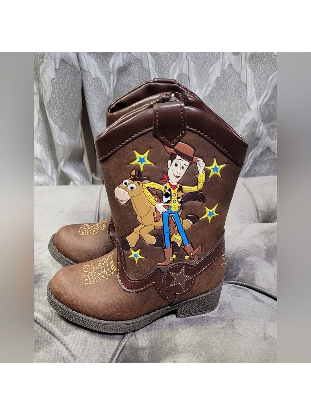 Disney Pixar | Toy Story | Kids Cowboy Boots | Sheriff Woody | Brown | Size 5 - Picture 2 of 8